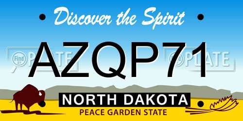 AZQP71 North Dakota License Plate