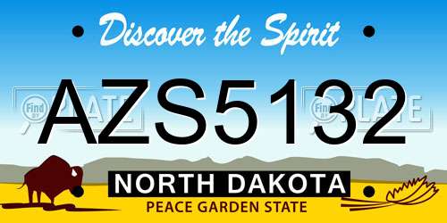AZS5132 North Dakota License Plate