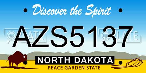 AZS5137 North Dakota License Plate