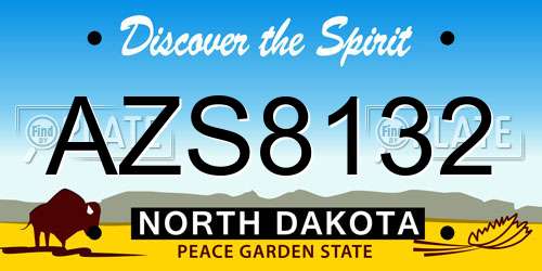 AZS8132 North Dakota License Plate