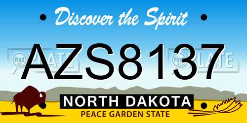 AZS8137 North Dakota License Plate