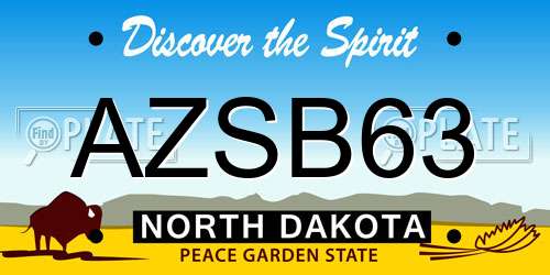 AZSB63 North Dakota License Plate