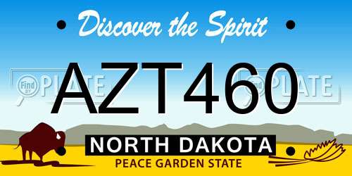 AZT460 North Dakota License Plate