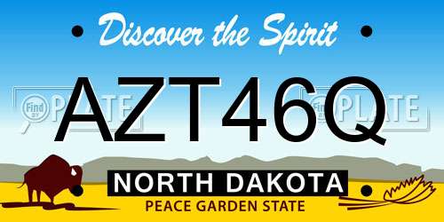 AZT46Q North Dakota License Plate