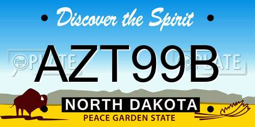 AZT99B North Dakota License Plate