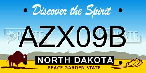AZX09B North Dakota License Plate
