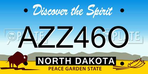 AZZ46O North Dakota License Plate