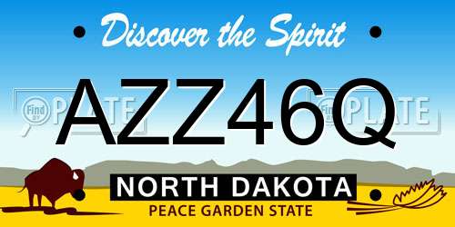 AZZ46Q North Dakota License Plate