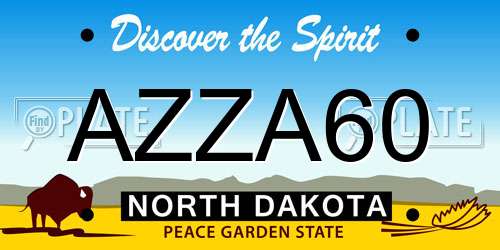 AZZA60 North Dakota License Plate