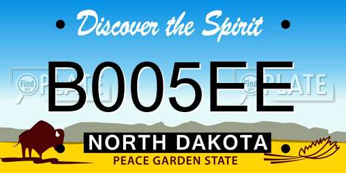 B005EE North Dakota License Plate