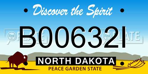 B00632I North Dakota License Plate