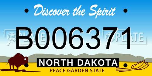 B006371 North Dakota License Plate