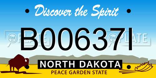B00637I North Dakota License Plate
