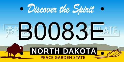 B0083E North Dakota License Plate