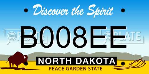 B008EE North Dakota License Plate