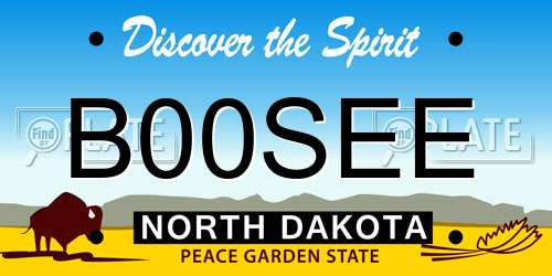 B00SEE North Dakota License Plate