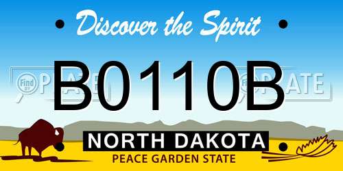 B0110B North Dakota License Plate