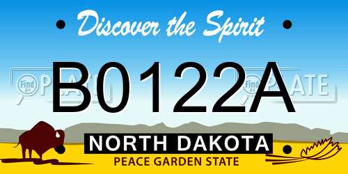 B0122A North Dakota License Plate