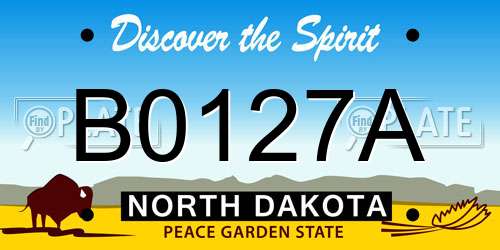 B0127A North Dakota License Plate