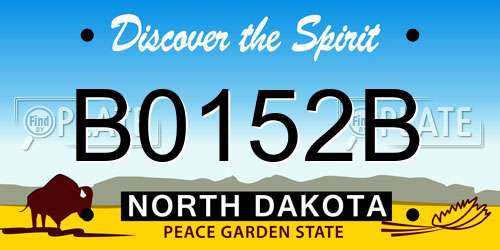 B0152B North Dakota License Plate