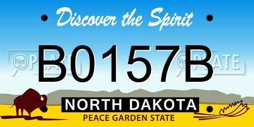 B0157B North Dakota License Plate