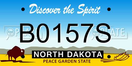 B0157S North Dakota License Plate