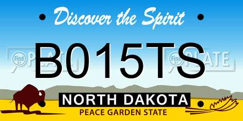 B015TS North Dakota License Plate