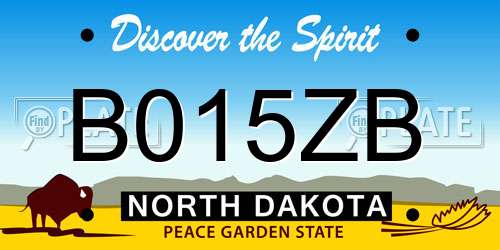 B015ZB North Dakota License Plate