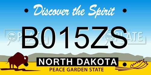 B015ZS North Dakota License Plate