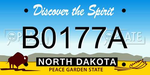 B0177A North Dakota License Plate