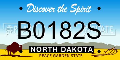 B0182S North Dakota License Plate