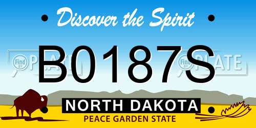 B0187S North Dakota License Plate