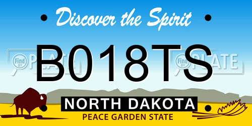 B018TS North Dakota License Plate