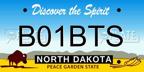 B01BTS North Dakota License Plate