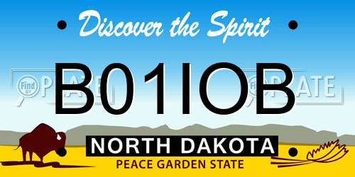 B01IOB North Dakota License Plate