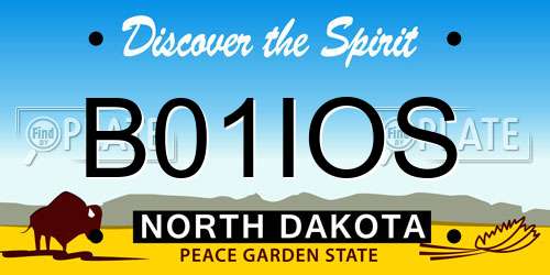 B01IOS North Dakota License Plate