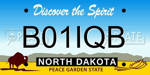 B01IQB North Dakota License Plate