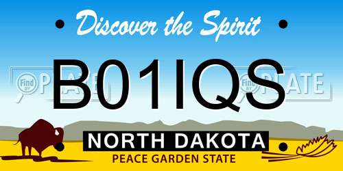 B01IQS North Dakota License Plate