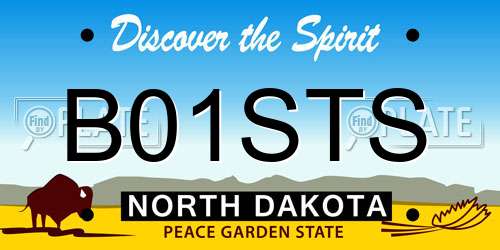 B01STS North Dakota License Plate