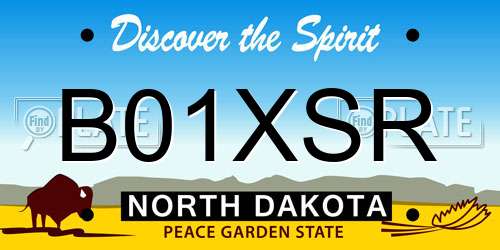 B01XSR North Dakota License Plate