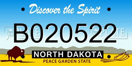 B020522 North Dakota License Plate