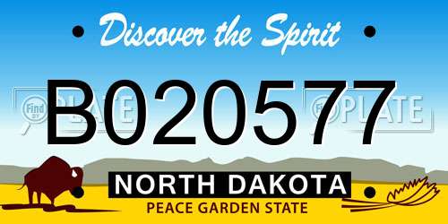 B020577 North Dakota License Plate