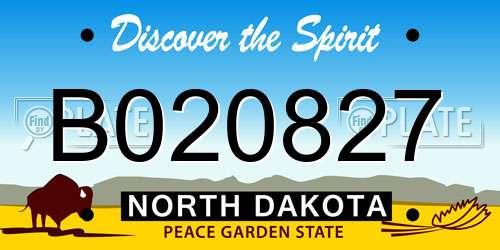 B020827 North Dakota License Plate