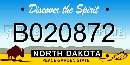 B020872 North Dakota License Plate