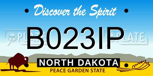 B023IP North Dakota License Plate
