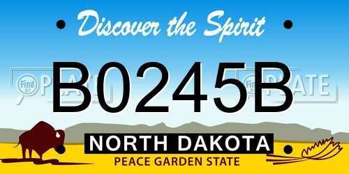 B0245B North Dakota License Plate