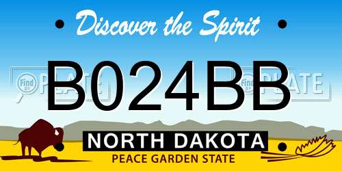 B024BB North Dakota License Plate