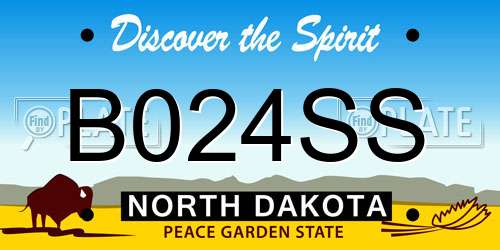 B024SS North Dakota License Plate