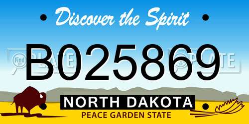 B025869 North Dakota License Plate