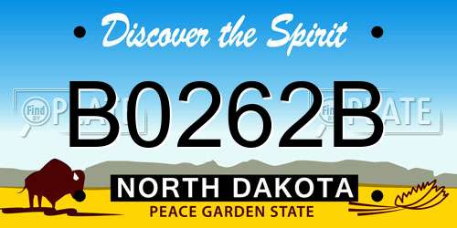 B0262B North Dakota License Plate